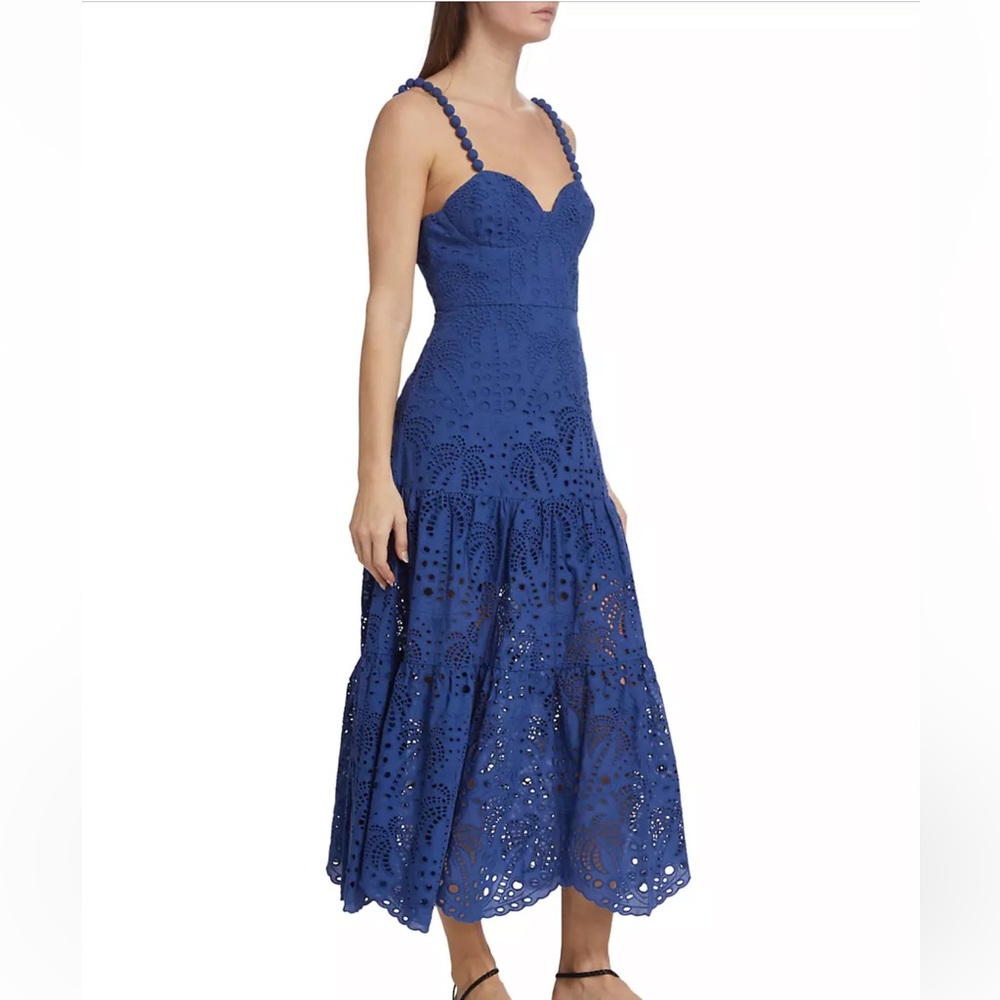 Farm Rio Eyelet Palm Midi Dress